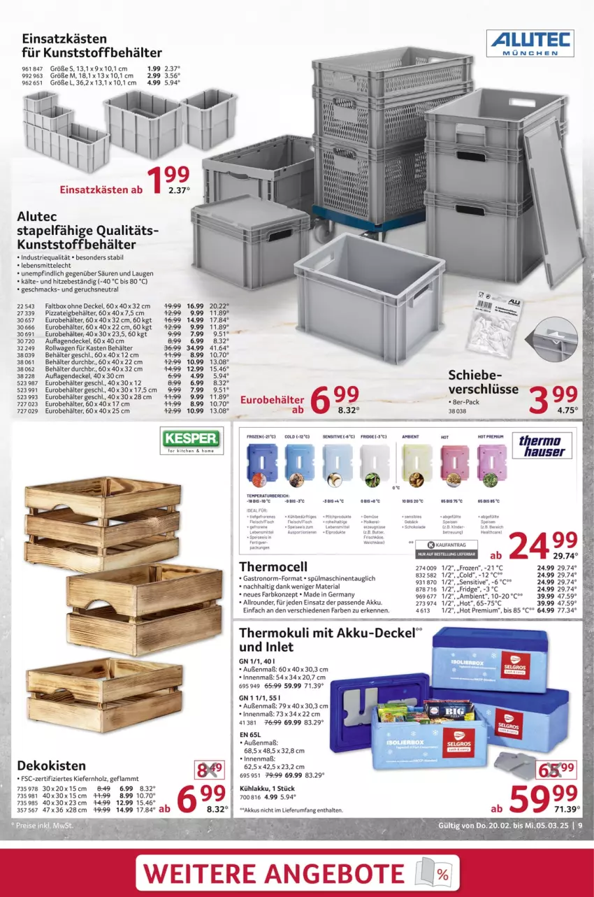 Aktueller Prospekt Selgros - Non Food - von 20.02 bis 05.03.2025 - strona 9 - produkty: akku, angebot, angebote, Behälter, decke, Deckel, eis, fisch, fleisch, Germ, Holz, HP, Kinder, kühlakku, lamm, lebensmittel, mac, pizza, Pizzateig, Ria, rum, spülmaschinen, tee, Ti