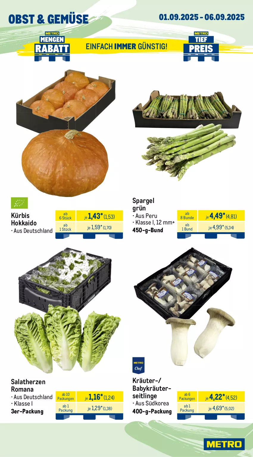 Aktueller Prospekt Metro - Wochen-Angebote - von 01.09 bis 06.09.2025 - strona 8 - produkty: angebot, arla, arla buko, Becher, Buko, butter, fol epi, frischkäse, irische butter, joghur, joghurt, Käse, kerrygold, kräuter, Kräuterseitlinge, Kürbis, mac, milch, nuss, obst, sahne, Sahnejoghurt, salat, salatherzen, schnittkäse, spargel, spargel grün, Ti