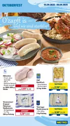 Gazetka promocyjna Metro - Wochen-Angebote - Gazetka - ważna od 06.09 do 06.09.2025 - strona 12 - produkty: Alpenhain, angebot, backfisch, Becher, beutel, bier, bratwurst, eis, elle, fisch, flasche, fleisch, getränk, getränke, gin, Kalbfleisch, kartoffel, kartoffeln, Kraut, mac, milch, mit kalbfleisch, obazda, Palette, reis, ring, rostbratwurst, Schal, Schale, speisekartoffeln, spülmaschinen, thüringer rostbratwurst, Ti, tiefpreis, wurst, Zelt