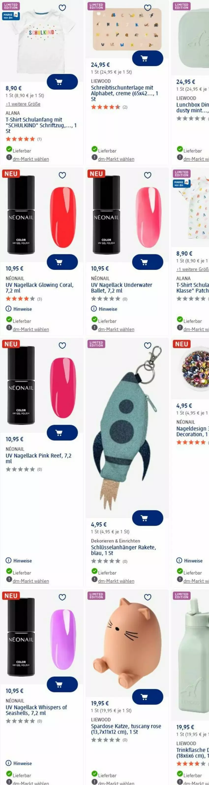 Aktueller Prospekt Dm Drogerie - Prospekte - von 23.06 bis 02.07.2025 - strona 19 - produkty: Anhänger, ball, Coral, creme, decor, eis, Elan, flasche, lack, lunchbox, mint, Nagellack, schreibtisch, Schriftzug, shirt, Spardose, T-Shirt, Ti, tisch, trinkflasche