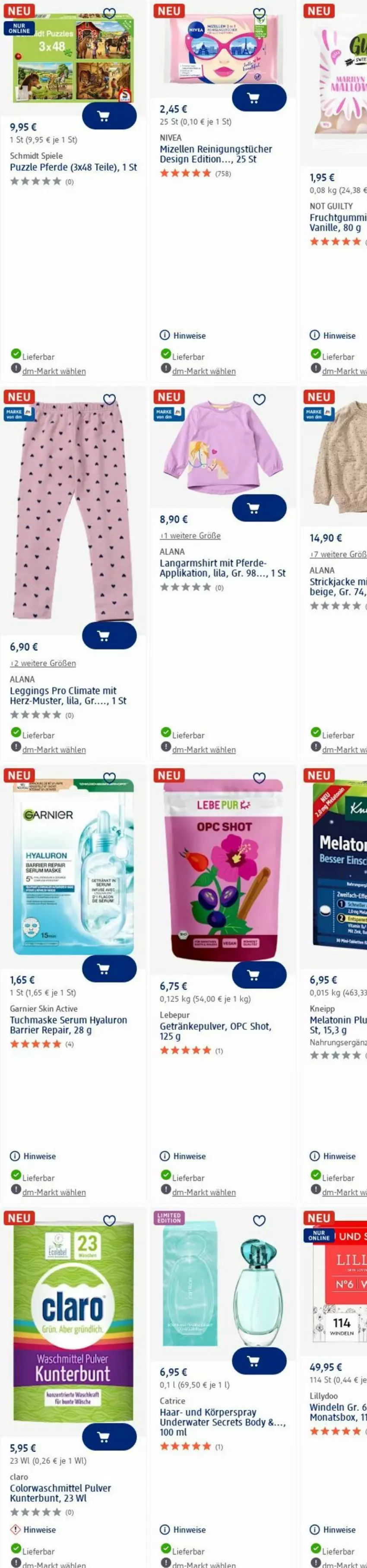Aktueller Prospekt Dm Drogerie - Prospekte - von 23.06 bis 02.07.2025 - strona 2 - produkty: ACC, biff, body, colorwaschmittel, eis, elle, erde, frucht, fruchtgummi, garnier, gin, hyaluron, kneipp, Körperspray, Langarmshirt, leggings, Maske, mizellen, nivea, Puzzle, Reinigung, reinigungstücher, rum, Serum, shirt, Spiele, Ti, tuc, tücher, tuchmaske, vanille, waschmittel