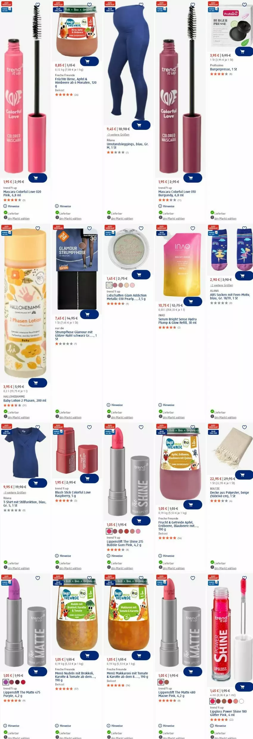 Aktueller Prospekt Dm Drogerie - Prospekte - von 23.06 bis 02.07.2025 - strona 22 - produkty: akku, apfel, beere, Blaubeer, blaubeere, brokkoli, burger, decke, eis, erdbeere, freche freunde, frucht, früchte, gin, himbeer, himbeere, hose, leggings, Lipgloss, Lippenstift, Lotion, mars, Mascara, nudel, nudeln, Profissimo, raspberry, rum, Serum, shirt, sim, socken, Strumpfhose, T-Shirt, Ti, tomate