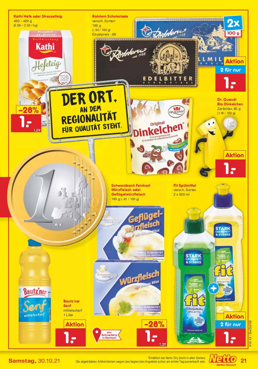 Aktueller Prospekt Netto Marken-Discount - Filial Angebote - von 25.10 bis 30.10.2021 - strona 21