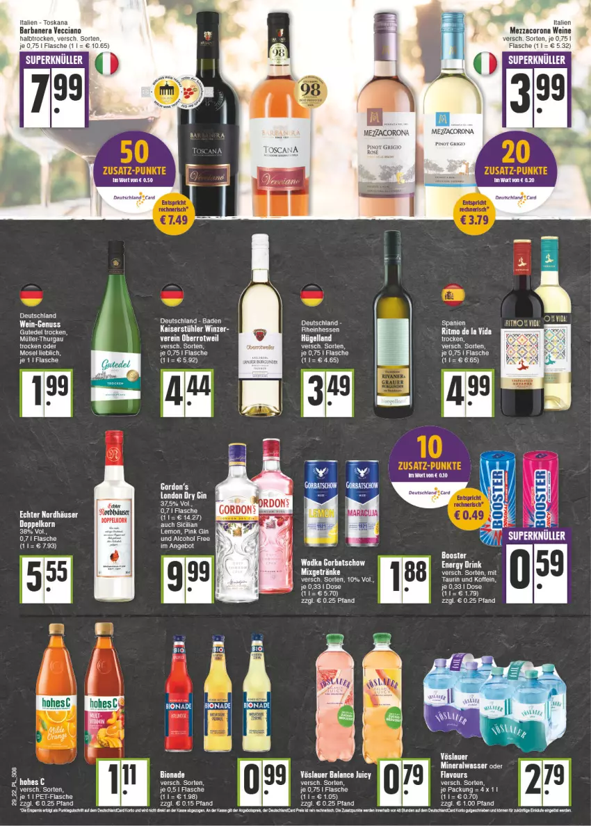 Aktueller Prospekt E Center - Angebote der Woche - von 18.07 bis 23.07.2022 - strona 8 - produkty: Alwa, angebot, auer, Bad, bio, bionade, burgunder, corona, dry gin, flasche, gin, Kaiser, london dry, london dry gin, mezzacorona, mineralwasser, nuss, Pinot, pinot grigio, Stühl, tee, vöslauer, wasser, wein, weine