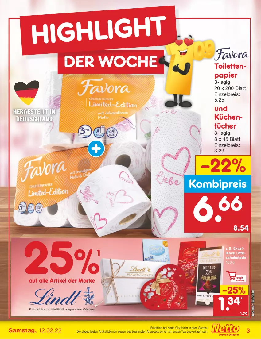 Aktueller Prospekt Netto Marken-Discount - Filial-Angebote - von 07.02 bis 12.02.2022 - strona 3 - produkty: angebot, eis, elle, küche, Küchen, küchentücher, papier, reis, schoko, schokolade, tafelschokolade, Ti, toilettenpapier, tücher, ZTE