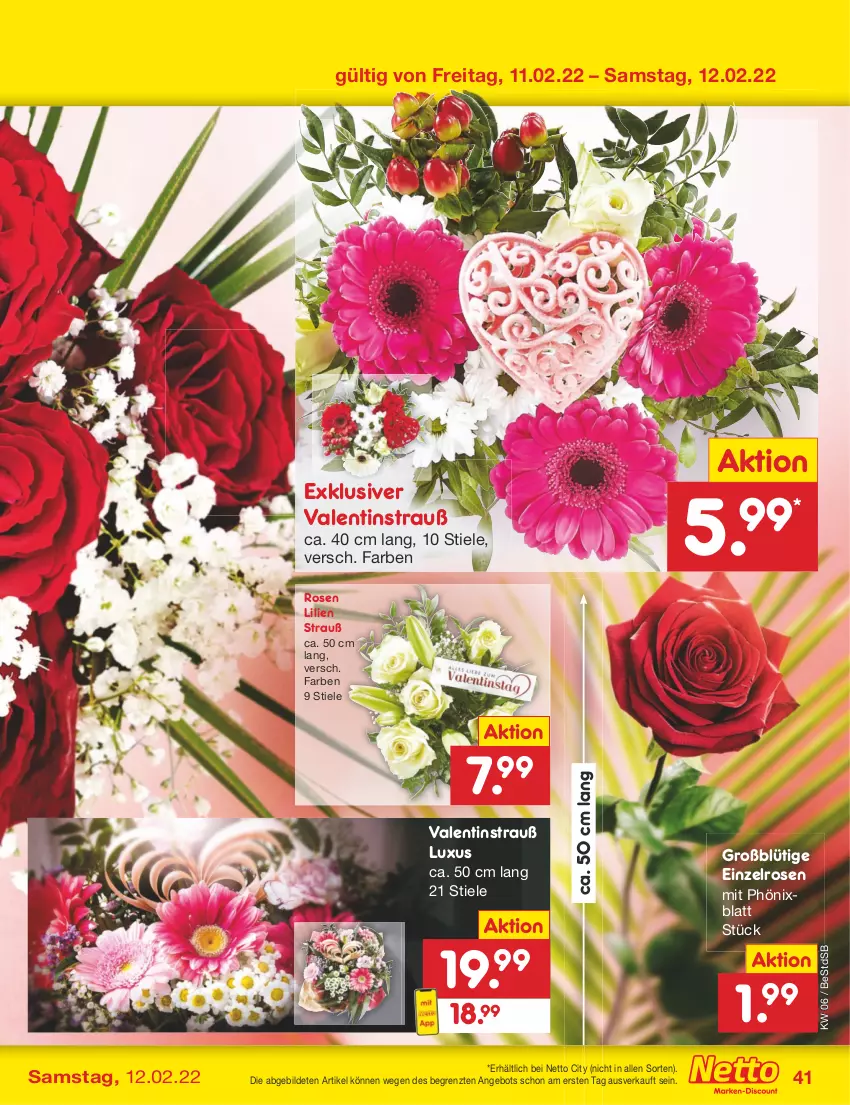 Aktueller Prospekt Netto Marken-Discount - Filial-Angebote - von 07.02 bis 12.02.2022 - strona 41 - produkty: angebot, rosen, Ti, ZTE