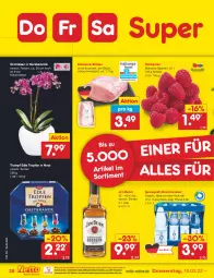 Gazetka promocyjna Netto Marken-Discount - Filial-Angebote - Gazetka - ważna od 12.02 do 12.02.2022 - strona 28 - produkty: Alwa, beere, beeren, eis, himbeer, himbeere, himbeeren, jim beam, mineralwasser, natur, ndk, nuss, orchidee, orchideen, reis, rel, rum, Schal, Schale, schwein, schweine, Spreequell, Ti, topf, versandkostenfrei, wasser, wein, weine