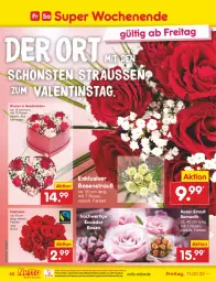 Gazetka promocyjna Netto Marken-Discount - Filial-Angebote - Gazetka - ważna od 12.02 do 12.02.2022 - strona 40 - produkty: blume, blumen, eis, Geschenkbox, ndk, reis, rosen, Rosenstrauß, Ti, versandkostenfrei