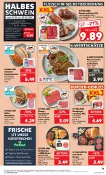 Gazetka promocyjna Kaufland - Prospekt - Gazetka - ważna od 23.10 do 23.10.2024 - strona 23 - produkty: aktionspreis, angebot, angebote, beef, besteck, braten, burger, eis, elle, fleisch, fleisch in selbstbedienung, geschirr, grill, hackfleisch, hamburger, ilag, jungbullen, Kalbsmedaillons, Klappbox, krustenbraten, medaillons, minutensteaks, natur, nuss, purland, reis, rind, rinder, rinderhackfleisch, Rinderroulade, rinderrouladen, rouladen, saft, schinken, schwein, schwein und rind, Speck, steak, steaks, teller, Ti, vom schwein und rind, wein, ZTE