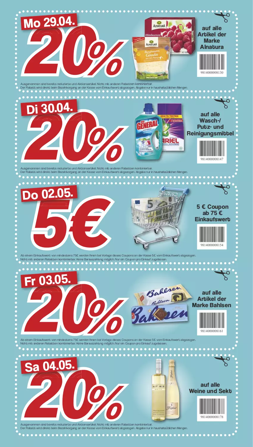 Aktueller Prospekt Famila - Prospekte - von 29.04 bis 04.05.2024 - strona 3 - produkty: bahlsen, coupon, coupons, erde, natur, natura, Putz- und Reinigungsmittel, Reinigung, Reinigungsmittel, sekt, Ti, wein, weine