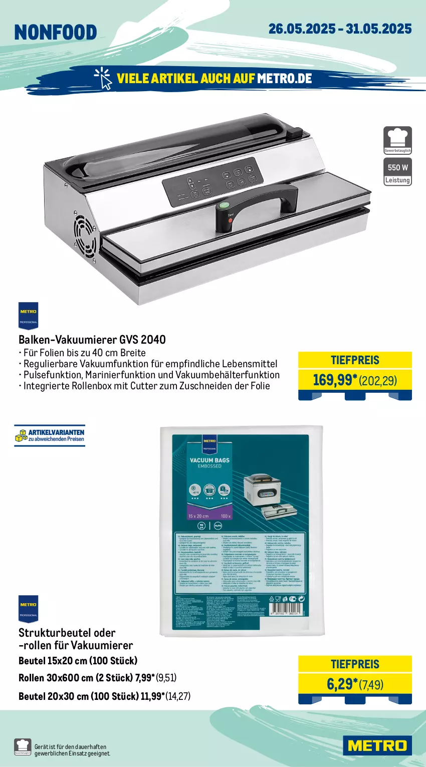 Aktueller Prospekt Metro - Wochen-Angebote Gastro - von 26.05 bis 31.05.2025 - strona 17 - produkty: akku, angebot, auer, auto, Behälter, beutel, Brei, Dyson, eis, elle, kraft, lebensmittel, mac, Metro, metro gastro, Reinigung, reis, Rollenbox, staubsauger, teller, Ti, tiefpreis, Tiere, tisch, Vakuumierer, wandhalterung
