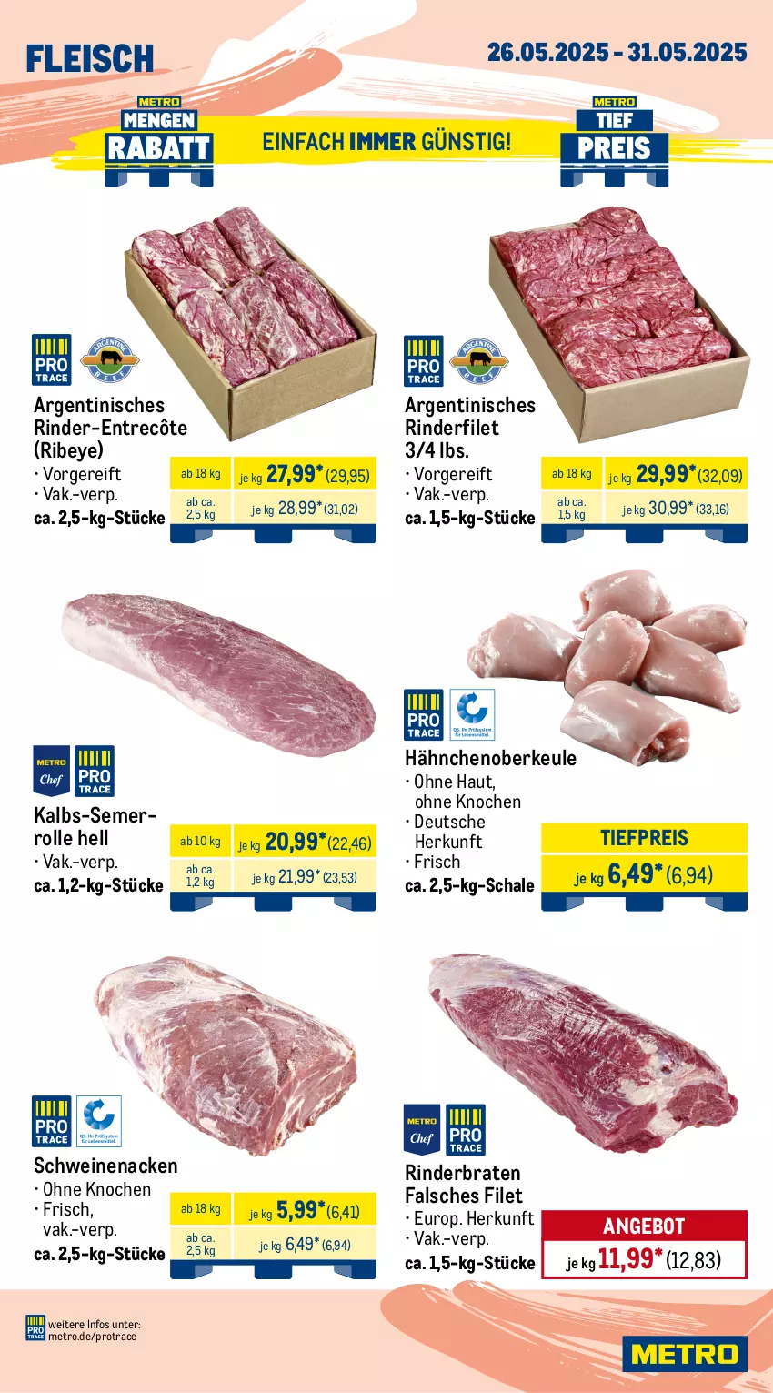 Aktueller Prospekt Metro - Wochen-Angebote Gastro - von 26.05 bis 31.05.2025 - strona 2 - produkty: angebot, braten, burger, eis, entrecôte, erbsen, Falsches Filet, filet, fleisch, gewürz, Kette, küche, Küchen, lachs, lamm, Metro, pflanze, pflanzen, reis, rind, rinder, rinderbraten, rinderfilet, Schal, Schale, schnitzel, schwein, schweine, schweinefilet, Schweinelachs, schweinenacken, schweineschnitzel, soja, Ti, tiefpreis, wein, weine, Yo