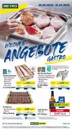 Gazetka promocyjna Metro - Wochen-Angebote Gastro - Gazetka - ważna od 31.05 do 31.05.2025 - strona 1 - produkty: abholpreise, angebot, angebote, aqua, beere, beeren, coupon, Dorade, dorade royal, eis, erdbeere, erdbeeren, fisch, flasche, ilag, jack daniel, Kette, lachs, Metro, Rauch, reis, rwe, schwein, schweine, Schweinelachs, Ti, tiefpreis, wein, weine