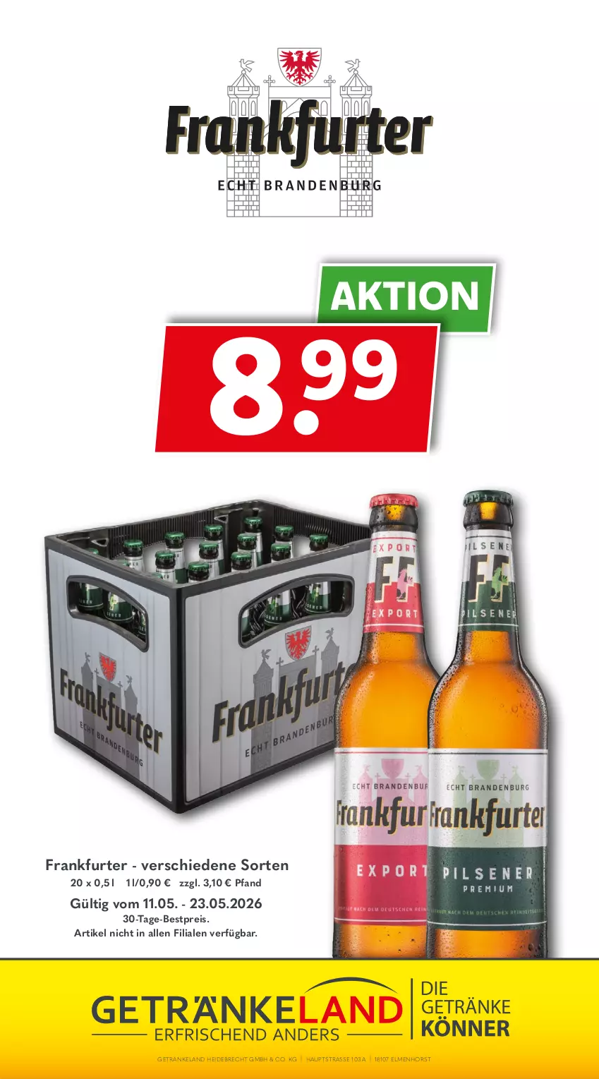 Aktueller Prospekt Getraenkeland - von 10.05 bis 22.05.2026 - strona 11 - produkty: bestpreis, eis, Elan, frankfurter, getränk, getränke, reis, Ti