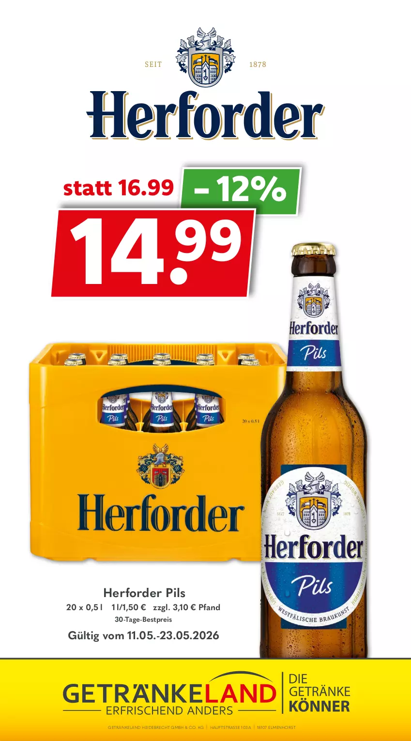 Aktueller Prospekt Getraenkeland - von 10.05 bis 22.05.2026 - strona 12 - produkty: bestpreis, eis, Elan, getränk, getränke, pils, reis, Ti