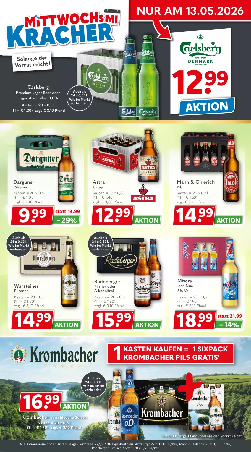 Aktueller Prospekt Getraenkeland - von 10.05 bis 22.05.2026 - strona 2 - produkty: aktionspreis, alkohol, Astra, Berger, bestpreis, bestpreise, carlsberg, eis, krombache, krombacher, krombacher pils, Mixer, mixery, pils, pilsener, pilsner, radeberger, reis, steiner, Ti, urtyp, warsteiner