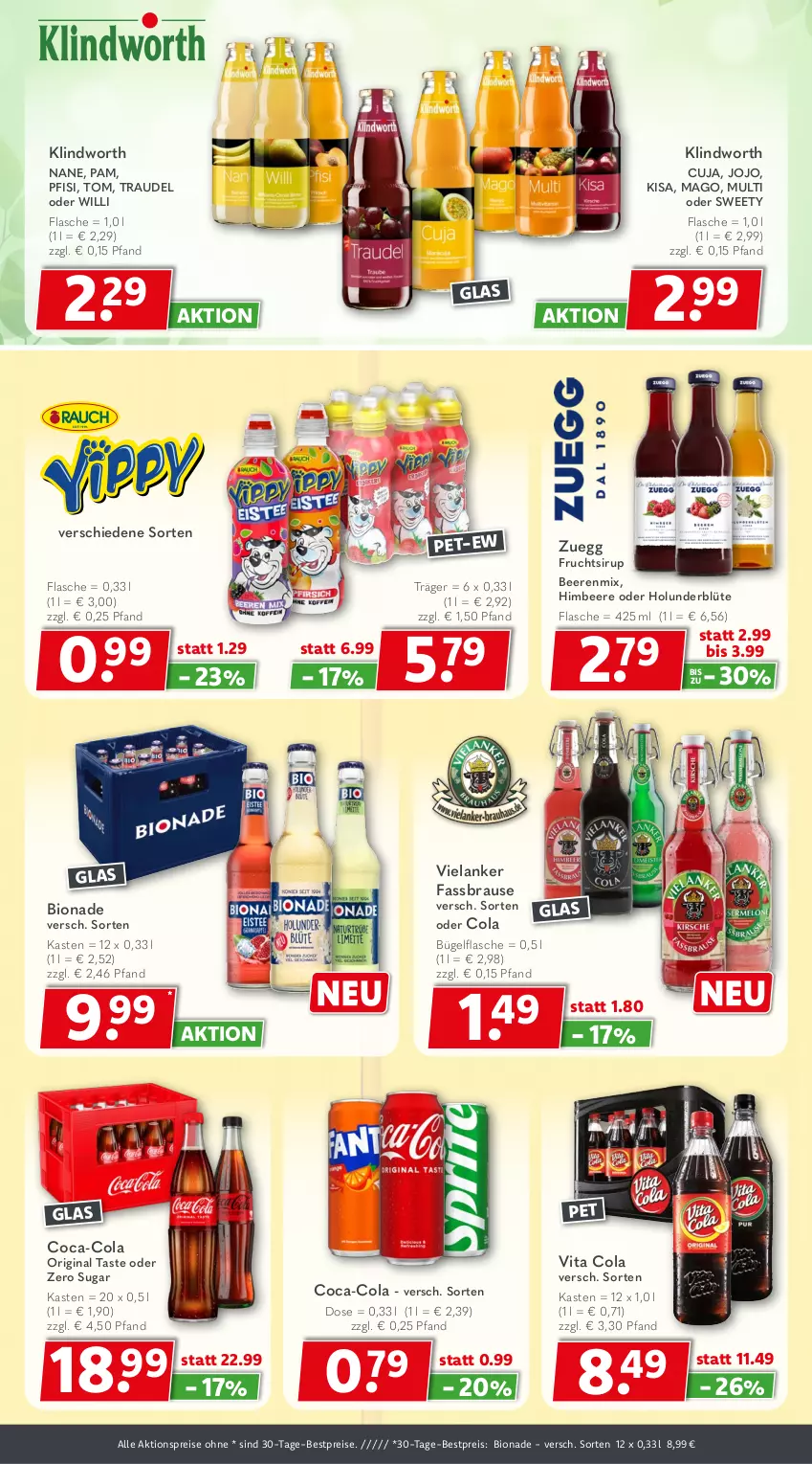 Aktueller Prospekt Getraenkeland - von 10.05 bis 22.05.2026 - strona 8 - produkty: aktionspreis, beere, beeren, bestpreis, bestpreise, bio, bionade, Blüte, brause, bügel, bügelflasche, coca-cola, cola, eis, Elan, fassbrause, flasche, frucht, gin, himbeer, himbeere, holunder, holunderblüte, reis, sirup, Ti, vita, Vita C, zuegg