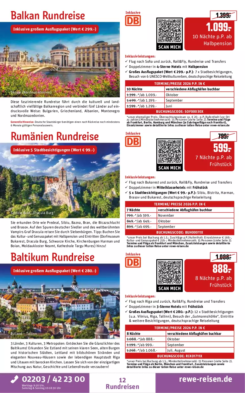 Aktueller Prospekt Rewe Reisen - Reiseprospekt - von 27.03 bis 24.04.2026 - strona 12 - produkty: buch, decke, deutschsprachige reiseleitung, eis, elle, harman, HP, inklusivleistungen, LG, Metro, monte, natur, nuss, Persona, reis, rel, ring, rum, Ti, uhr