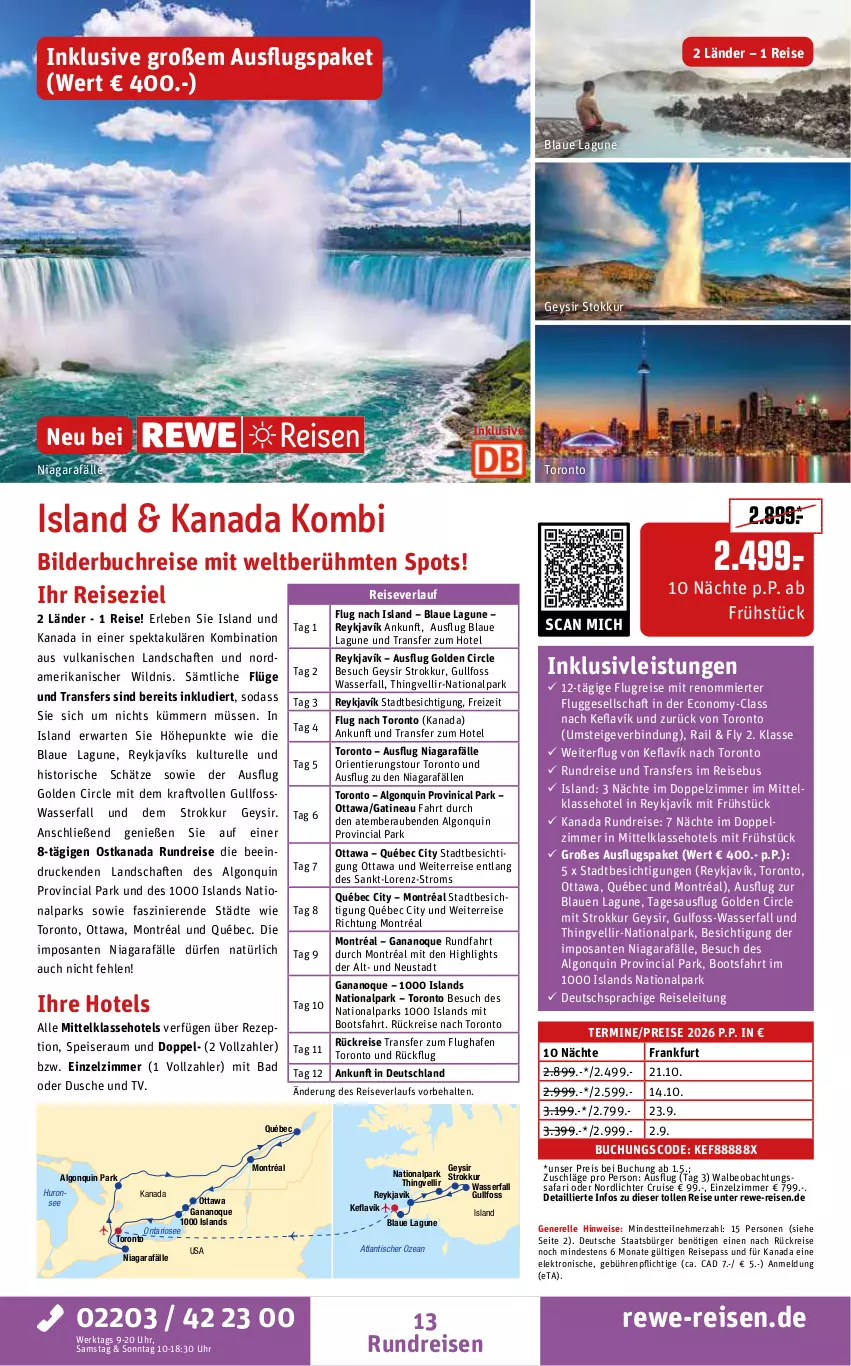 Aktueller Prospekt Rewe Reisen - Reiseprospekt - von 27.03 bis 24.04.2026 - strona 13 - produkty: Bad, buch, deutschsprachige reiseleitung, dusche, eis, Elektro, elle, inklusivleistungen, kraft, LG, lorenz, reis, reiseverlauf, rel, rezept, SANTE, Soda, Ti, tisch, uhr, wasser, Wild