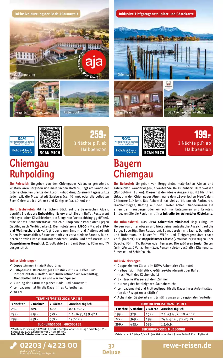 Aktueller Prospekt Rewe Reisen - Reiseprospekt - von 27.03 bis 24.04.2026 - strona 32 - produkty: asti, auer, axe, Bad, Bademantel, bier, buch, Couch, decke, dusche, eis, ente, fanta, flasche, Garten, HP, inklusivleistungen, kaffee, kraft, küche, kuchen, Küchen, kurtaxe, Liege, mab, Mantel, Mode, pool, rama, reis, rezept, rwe, salz, slip, Slipper, Spezi, tee, Ti, tisch, uhr, usb, vita, wasser, wellnessbereich