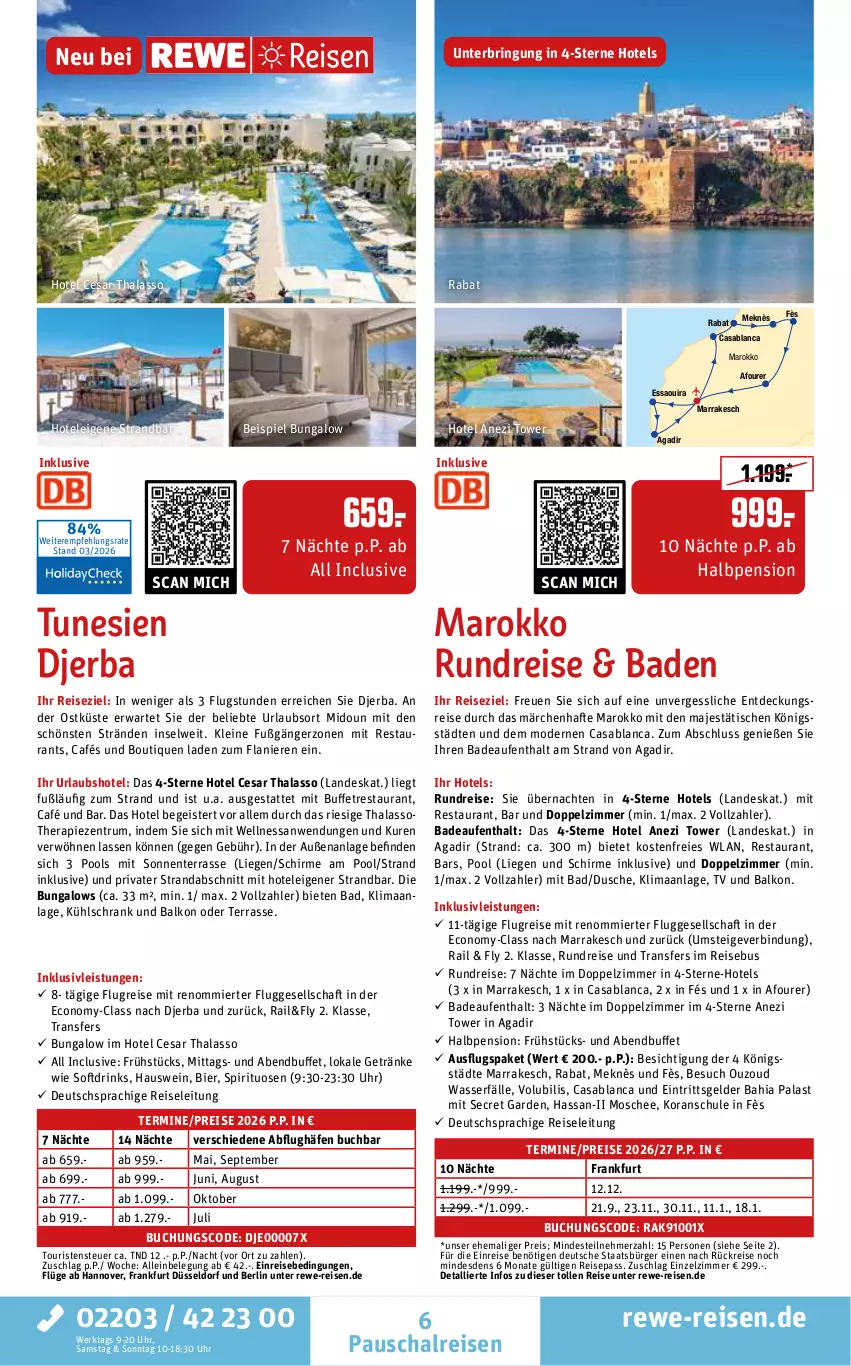 Aktueller Prospekt Rewe Reisen - Reiseprospekt - von 27.03 bis 24.04.2026 - strona 6 - produkty: Bad, bier, buch, deutschsprachige reiseleitung, drink, drinks, dusche, eis, ente, getränk, getränke, inklusivleistungen, kühlschrank, leine, Liege, Mode, ouzo, pool, reis, ring, rum, Schal, schirme, Schrank, spirituosen, Ti, tisch, uhr, wasser, wein