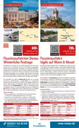 Gazetka promocyjna Rewe Reisen - Reiseprospekt - Gazetka - ważna od 24.04 do 24.04.2026 - strona 23 - produkty: an weihnachten, angebot, auer, bett, bier, Biere, buch, drink, drinks, dusche, eis, elle, erde, fenster, flasche, getränk, getränke, inklusivleistungen, kaffee, kreuzfahrten, Leuchte, leuchten, LG, Liege, Metro, Mode, obst, rama, reis, rel, ring, säfte, sekt, snack, tee, teller, Ti, tisch, uhr, wasser, weihnachten, wein, weine, ZTE
