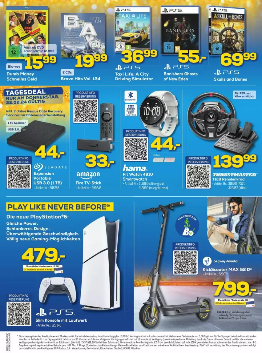 Aktueller Prospekt Euronics - Prospekte - von 20.02 bis 24.02.2024 - strona 6 - produkty: consors finanz, eimer, eis, elle, hama, lays, LG, mastercard, PlayStation, Rennie, scooter, sim, smartwatch, tee, Ti, usb