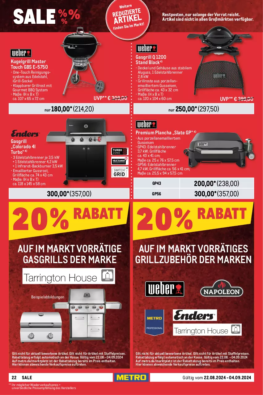 Aktueller Prospekt Metro - Food-NonFood - von 22.08 bis 04.09.2024 - strona 22 - produkty: auto, beispielabbildung, decke, Deckel, edelstahl, eier, eis, elle, erde, gasgrill, grill, grillfläche, grillrost, Grillzubehör, Kraut, Kugel, kugelgrill, lack, LG, messer, Metro, pool, rama, Reinigung, reis, Ria, Sport, teller, Ti, tisch, Trampolin, wasser, wassertank