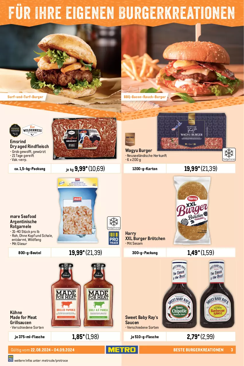 Aktueller Prospekt Metro - Food-NonFood - von 22.08 bis 04.09.2024 - strona 3 - produkty: ananas, bacon, beutel, braun, brötchen, brustfilet, burger, cheddar, eier, eis, erbsen, filet, flasche, fleisch, Geflügel, gewürz, grill, grillsauce, hähnchenbrust, hähnchenbrustfilet, heinz, kerrygold, kikkoman, Kühne, mac, mayonnaise, Metro, milch, pflanze, pflanzen, rind, rindfleisch, sauce, saucen, Schal, Schale, schnitten, sesam, soja, Ti, Trüffel, tulip, Wild, Yo