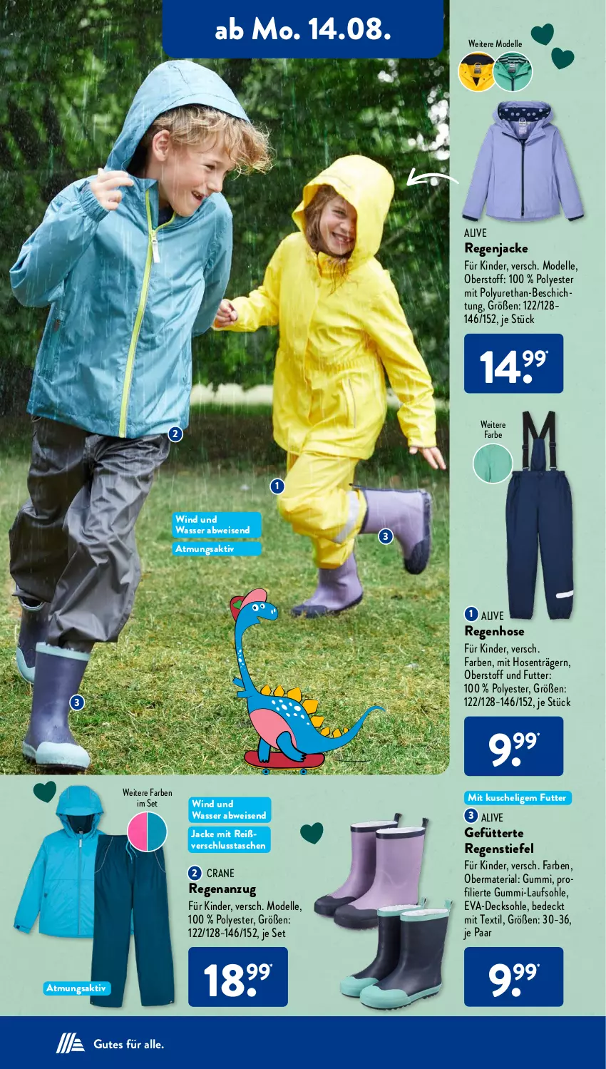 Aktueller Prospekt AldiSud - NÄCHSTE WOCHE - von 14.08 bis 19.08.2023 - strona 16 - produkty: Anzug, decksohle, dell, eis, elle, hose, hosen, Jacke, Kinder, Mode, Ria, Tasche, taschen, Ti, wasser