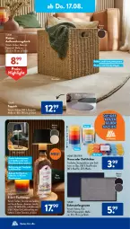 Gazetka promocyjna AldiSud - NÄCHSTE WOCHE - Gazetka - ważna od 19.08 do 19.08.2023 - strona 20 - produkty: Duftkerze, eis, flasche, HP, kerze, korb, Lampe, leds, leuchtmittel, mac, messer, papier, regal, reis, Ria, rum, schmutzfangmatte, tee, Teelicht, teelichte, teppich, Ti, tisch, Tischlampe, usb