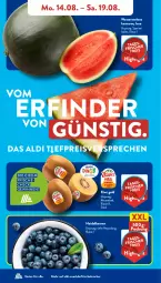 Gazetka promocyjna AldiSud - NÄCHSTE WOCHE - Gazetka - ważna od 19.08 do 19.08.2023 - strona 4 - produkty: aldi, beere, beeren, eis, Elan, heidelbeere, heidelbeeren, kiwi, Kiwi Gold, kracher, melone, reis, Ti, wasser, wassermelone