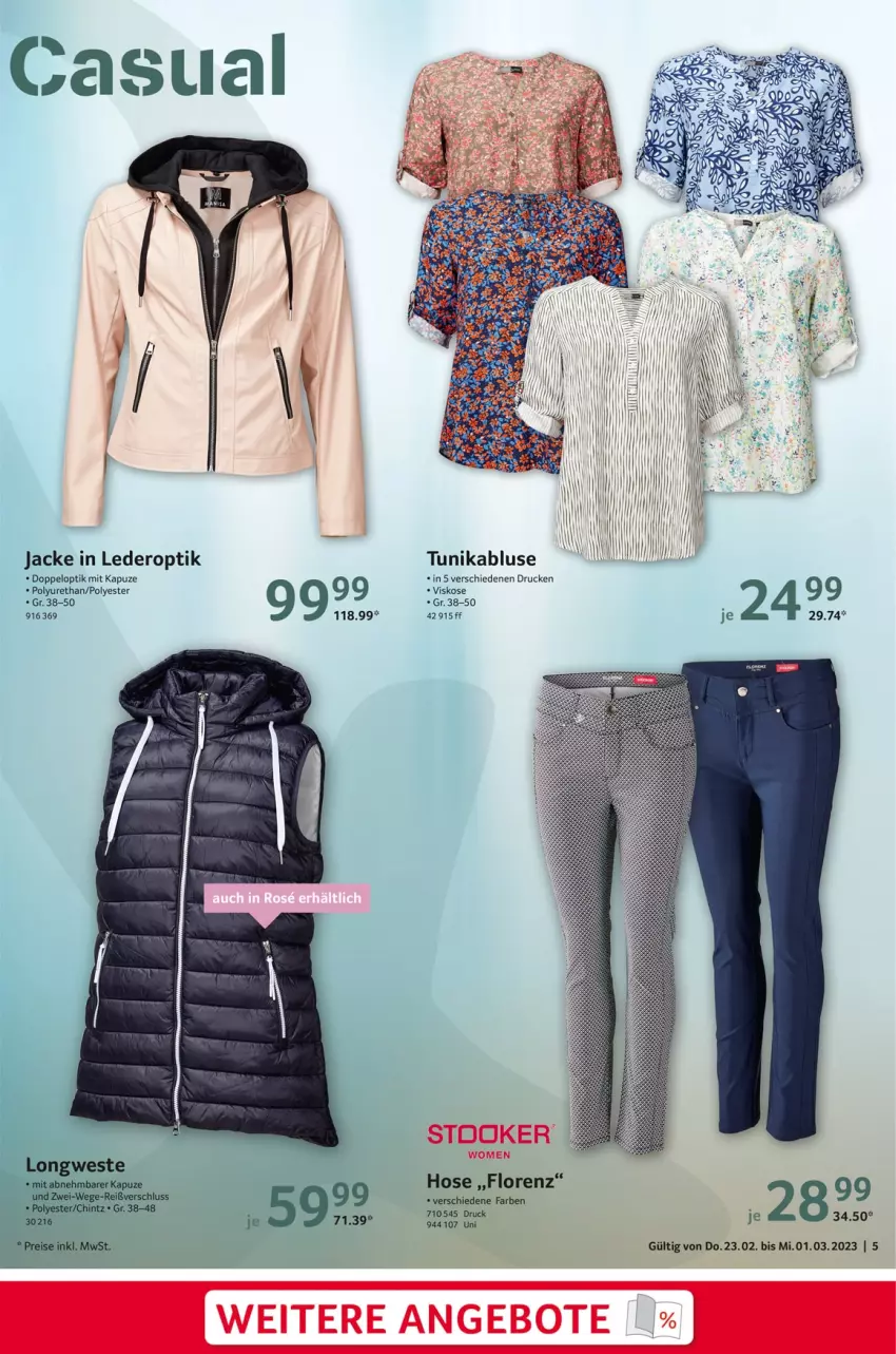 Aktueller Prospekt Selgros - Nonfood - von 23.02 bis 01.03.2023 - strona 5 - produkty: bluse, hose, Jacke, lorenz, Ti, tunika