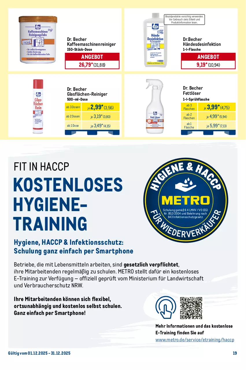 Aktueller Prospekt Metro - Monats-Mix - Seite 15 - von 01.01 bis 31.01.2026 - strona 20 - produkty: ACC, angebot, Becher, Desinfektion, Dr.Becher, Fettlöser, flasche, kaffee, kaffeemaschine, lebensmittel, maschinenreiniger, Metro, Rauch, reiniger, salami, smartphone, snack, sprühflasche, Ti