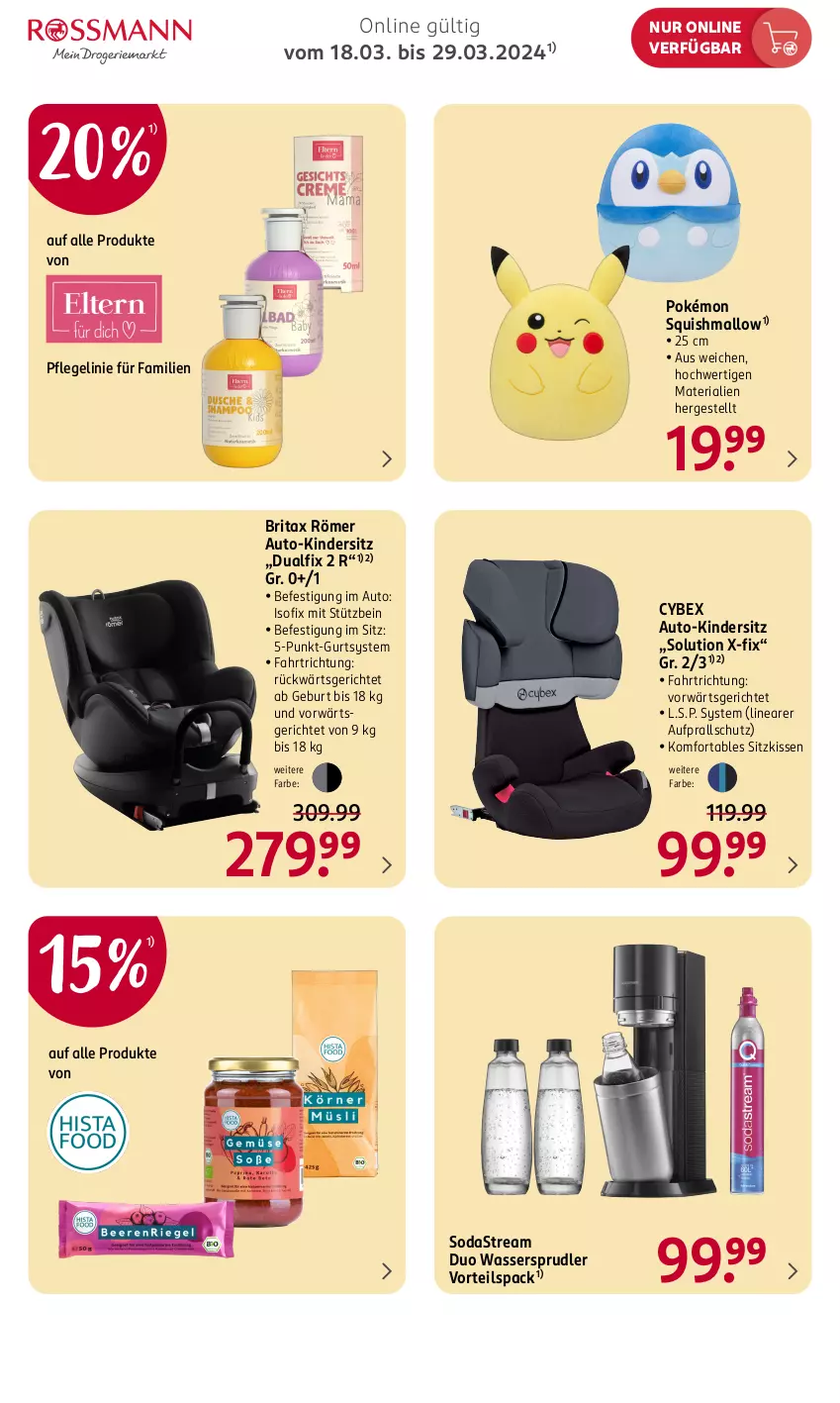 Aktueller Prospekt Rossmann - Prospekte - von 18.03 bis 29.03.2024 - strona 2 - produkty: angebot, angebote, auto, brita, eis, elle, Kinder, Kindersitz, kissen, LG, ndk, reis, Ria, sitzkissen, Soda, sodastream, teller, Ti, versandkostenfrei, wasser, wassersprudler, wedel