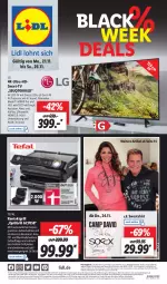 Gazetka promocyjna Lidl - Aktionsprospekt - Gazetka - ważna od 26.11 do 26.11.2022 - strona 1 - produkty: alexa, angebot, angebote, auto, Bad, bio, black week, coupon, discount, eis, erde, gefu, grill, grillplatte, HDMI, kontaktgrill, lack, latte, lebensmittel, leds, LG, Liege, Mode, preisvorteil, pril, Rauch, reis, saft, shirt, Sweatshirt, tefal, Ti, tisch