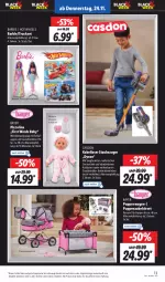 Gazetka promocyjna Lidl - Aktionsprospekt - Gazetka - ważna od 26.11 do 26.11.2022 - strona 13 - produkty: angebot, Barbie, batterie, Behälter, dell, Dyson, eis, elle, Hot Wheels, Mode, Puppe, Puppenwagen, reis, Ria, staubsauger, Ti, tisch, ZTE