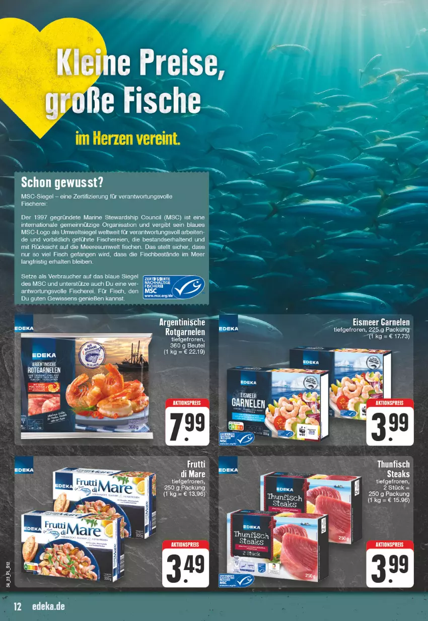 Aktueller Prospekt E Center - Angebote der Woche - von 21.08 bis 26.08.2023 - strona 12 - produkty: beutel, deka, eis, fisch, fische, Fischer, garnelen, Rauch, reis, Schere, Ti