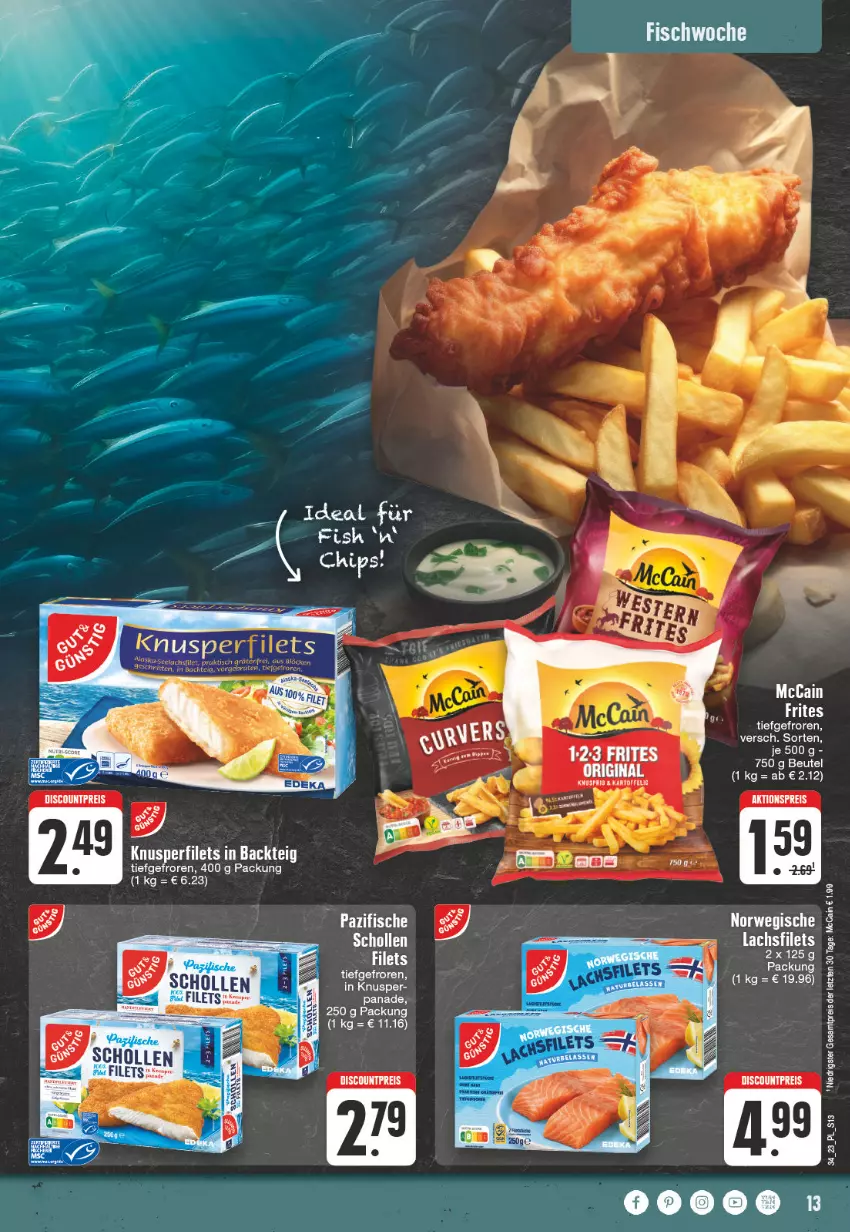 Aktueller Prospekt E Center - Angebote der Woche - von 21.08 bis 26.08.2023 - strona 13 - produkty: aktionspreis, discount, eis, filet, filets, fisch, lachs, lachsfilet, lachsfilets, mccain, reis, scholl, Ti, Yo, ZTE