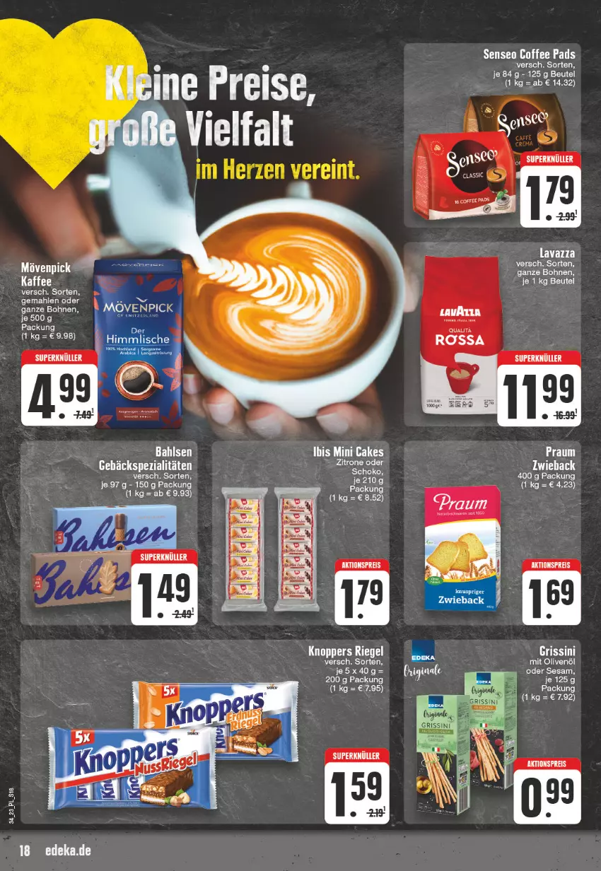 Aktueller Prospekt E Center - Angebote der Woche - von 21.08 bis 26.08.2023 - strona 18 - produkty: aktionspreis, bahlsen, beutel, bohne, bohnen, deka, eis, gin, grissini, kaffee, knoppers, mövenpick, mövenpick kaffee, olive, oliven, olivenöl, reis, riegel, schoko, senseo, sesam, Spezi, Ti, zitrone