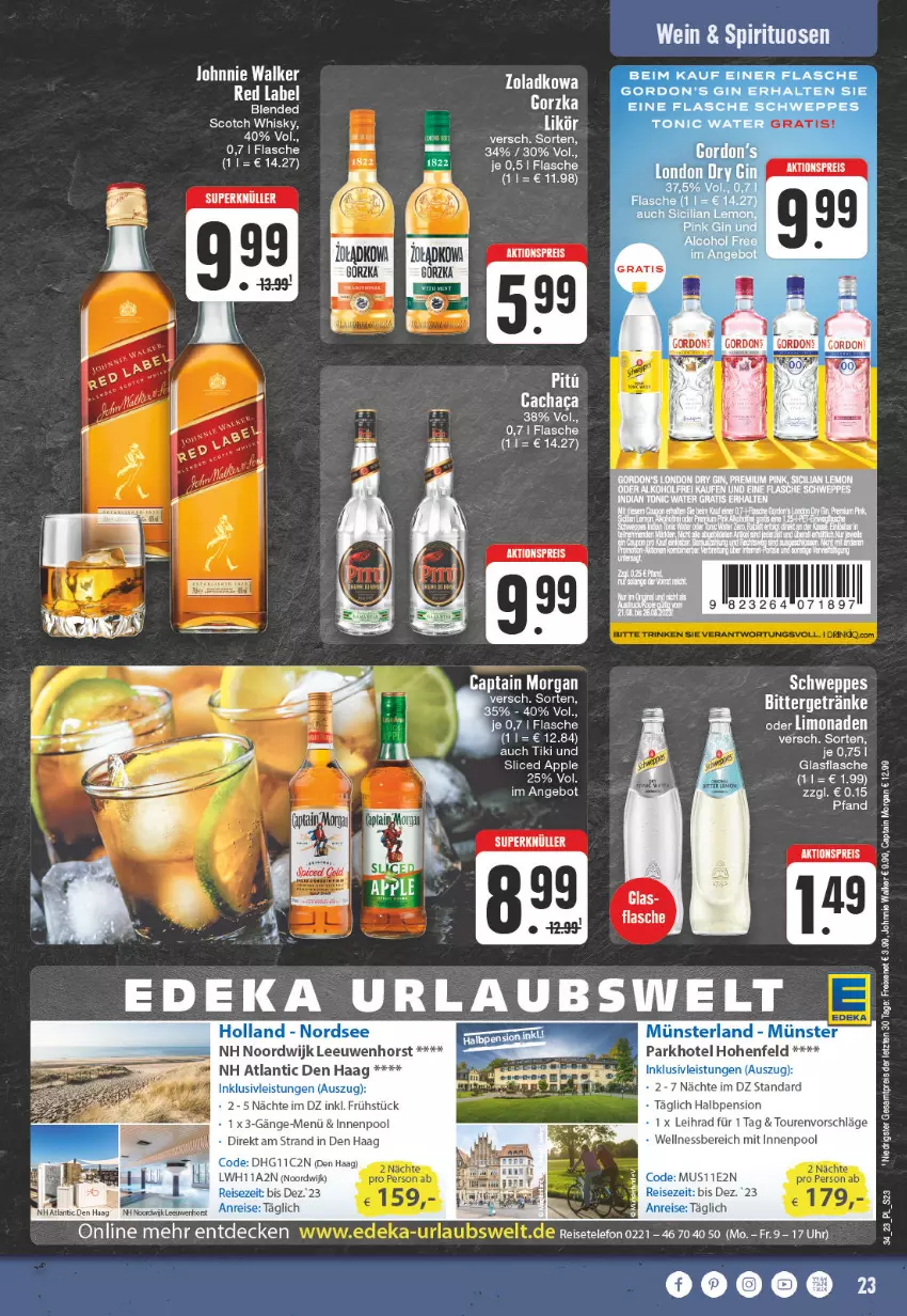 Aktueller Prospekt E Center - Angebote der Woche - von 21.08 bis 26.08.2023 - strona 23 - produkty: aktionspreis, angebot, Apple, Cachaca, Cap, captain morgan, decke, deka, eis, flasche, freixenet, getränk, getränke, glasflasche, innenpool, johnnie walker, pool, reis, schweppes, scotch, scotch whisky, telefon, Ti, uhr, wein, wellnessbereich, whisky, ZTE