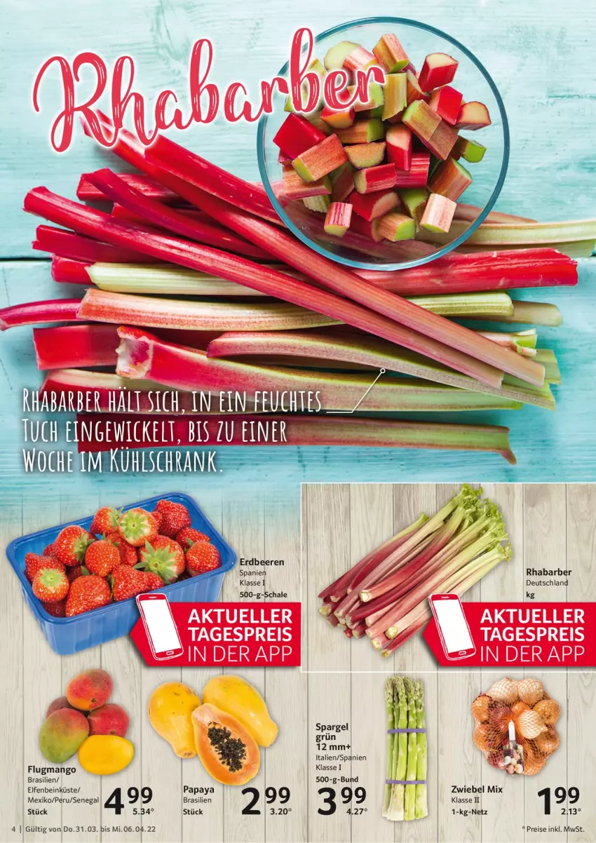 Aktueller Prospekt Selgros - Food - von 31.03 bis 06.04.2022 - strona 4 - produkty: beere, beeren, eis, erdbeere, erdbeeren, mango, Papaya, reis, Schal, Schale, spargel, spargel grün, tee, Ti, zwiebel