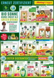 Gazetka promocyjna Norma - Norma - Gazetka - ważna od 15.08 do 15.08.2022 - strona 11 - produkty: agaven, aloe vera, apfel, ball, Bau, beutel, bio, blume, blumen, Blüte, Brei, buch, bulgur, cin, Clin, cranberry, dicksaft, drink, eis, elle, ente, filet, flasche, grana, granatapfel, hafer, Haferdrink, kokos, kräuter, Kürbis, kürbiskerne, lachs, lachsfilet, LG, limette, limetten, limo, Mett, metten, natur, quinoa, Rana, recyclingmaterial, Ria, rind, rohrzucker, saft, sanddorn, sesam, sonnenblume, sonnenblumen, Sonnenblumenkerne, Ti, trolli, zitrone, zitronen, zitronensaft, zucker