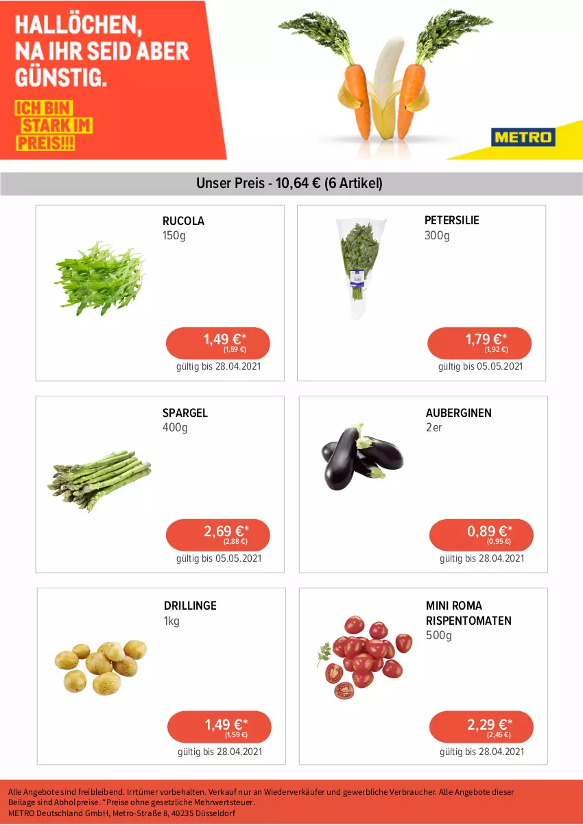 Aktueller Prospekt Metro - Stark im Preis 22.04.21 - von 22.04 bis 30.04.2021 - strona 7 - produkty: abholpreise, angebot, angebote, aubergine, auberginen, cola, eis, gin, ilag, Metro, petersilie, Rauch, reis, rispentomaten, rucola, rwe, spargel, Ti, tomate, tomaten