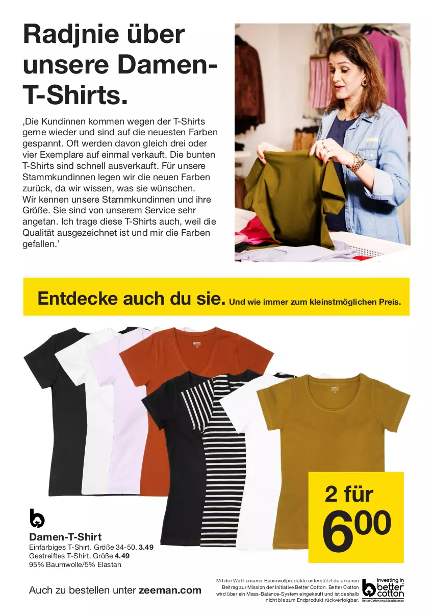 Aktueller Prospekt Zeeman - Prospekte - von 31.08 bis 13.09.2024 - strona 12 - produkty: Bau, baumwolle, bett, decke, eis, elle, erde, LG, reis, shirt, shirts, T-Shirt, Ti, wolle