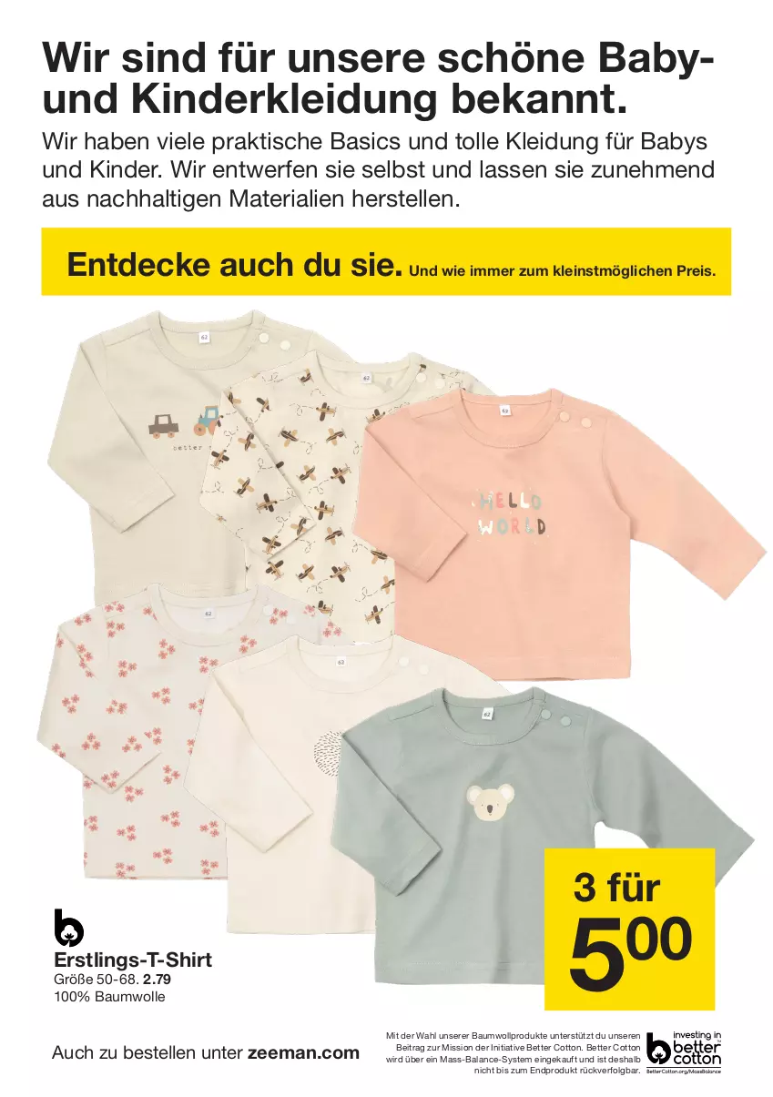 Aktueller Prospekt Zeeman - Prospekte - von 31.08 bis 13.09.2024 - strona 4 - produkty: Bau, baumwolle, bett, decke, eis, elle, Kinder, kleid, Kleidung, LG, reis, Ria, shirt, T-Shirt, Ti, tisch, wolle