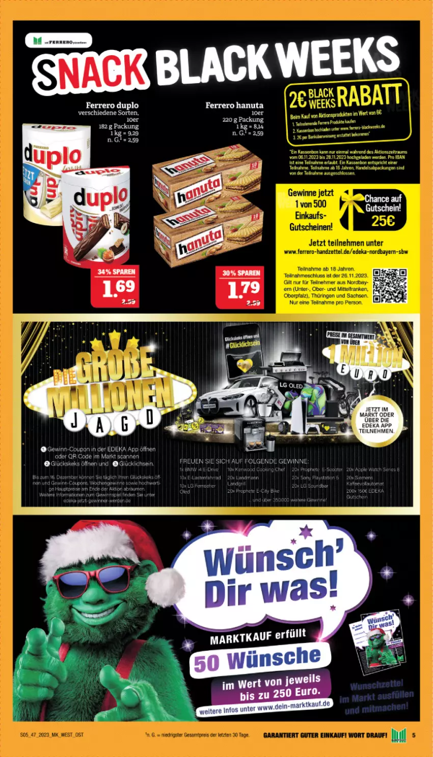 Aktueller Prospekt Marktkauf - Prospekt - von 19.11 bis 25.11.2023 - strona 5 - produkty: coupon, deka, duplo, ferrero, keks, Scanner, Ti