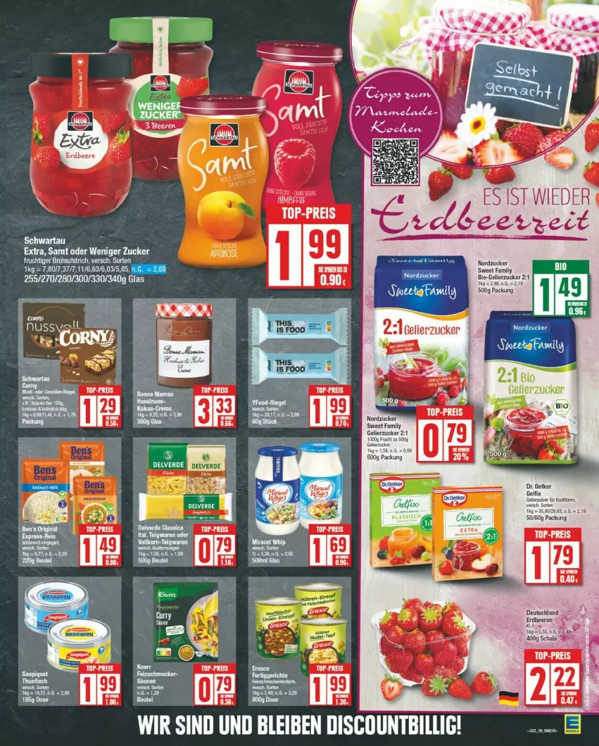 Aktueller Prospekt Edeka - Prospekte - von 03.06 bis 08.06.2024 - strona 9 - produkty: beere, beeren, discount, Dr. Oetker, erdbeere, erdbeeren, erde, gelierzucker, LG, nordzucker, Schwartau, Sweet Family, Ti, zucker