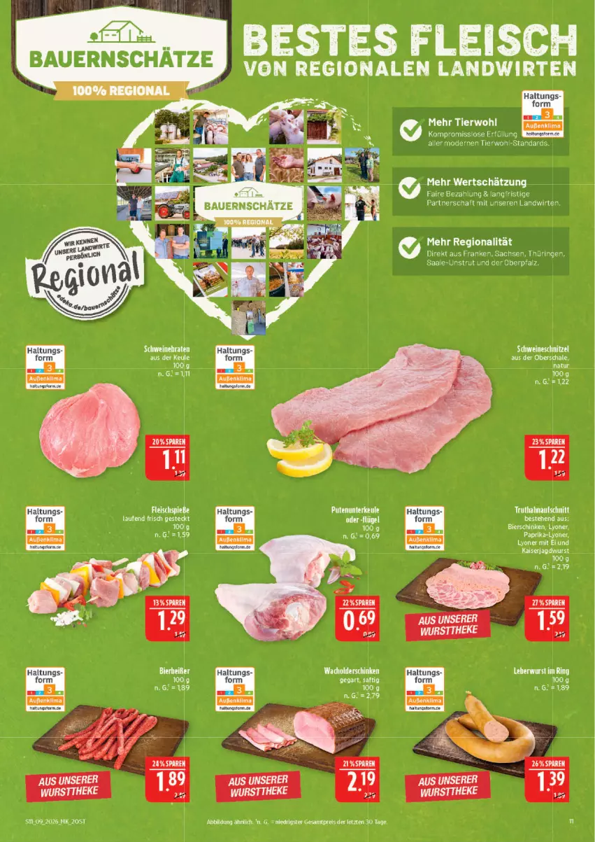 Aktueller Prospekt Marktkauf - Prospekt - von 22.02 bis 28.02.2026 - strona 11 - produkty: eis, fleisch, jagdwurst, Kaiser, Mode, pute, reis, ring, sac, Schal, Schale, schinken, Ti, wurst, ZTE