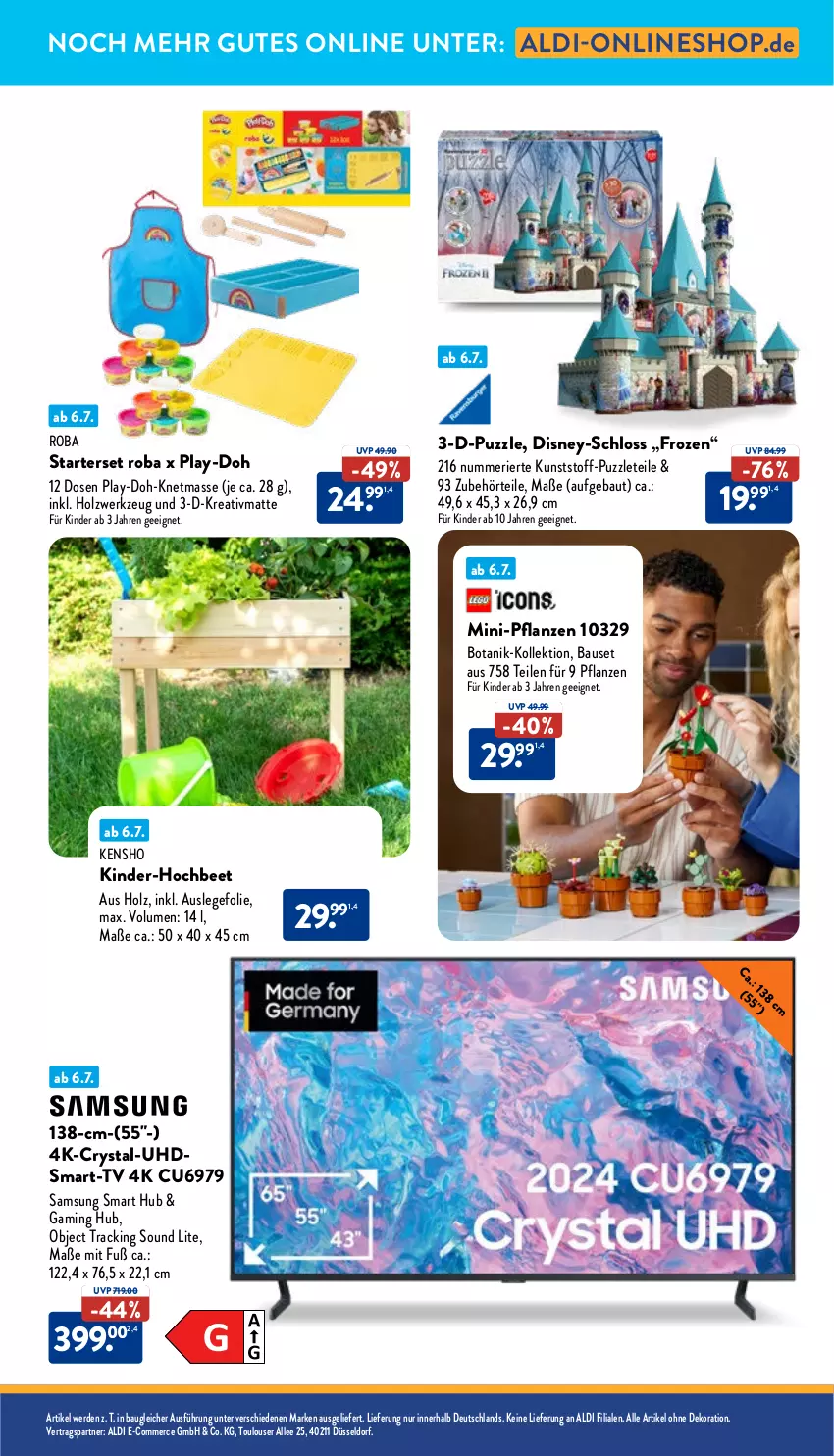 Aktueller Prospekt Aldi Nord - Von Montag - von 07.07 bis 12.07.2025 - strona 35 - produkty: aldi, alle artikel ohne dekoration, Bau, dekoration, disney, erde, Holz, Kinder, pflanze, pflanzen, Play-Doh, Puzzle, roba, Samsung, Ti, uhd, werkzeug